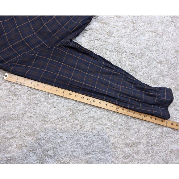 Vince Men’s Plaid Flannel Button Down Shirt Blue Brown XXL - Picture 5 of 8